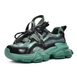 Pantofi sport dama din piele mix, Gryxx, 3OY5757 L2-Z, verde