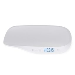 Cantar electronic, petite&mars, pentru bebelusi, pana la 20 kg, forma ergonomica, inregistreaza greutatea si in timpul miscarii, alb