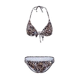 LASCANA Costum de baie două piese ecru / maro / negru