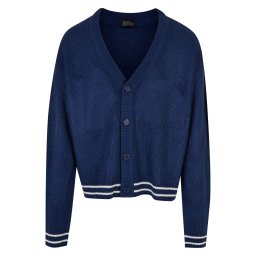 Urban Classics Geacă tricotată bleumarin / alb