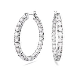 Swarovski Cercei 'Matrix' argintiu / transparent