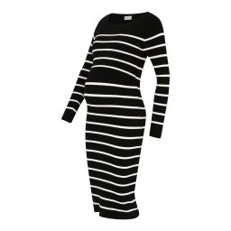 MAMALICIOUS Rochie tricotat 'New Siv June' negru / alb murdar