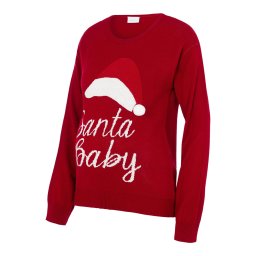 MAMALICIOUS Pulover 'MLSanta Baby' rubiniu / alb