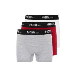 Moxx Paris Boxeri gri amestecat / roşu închis / negru / alb