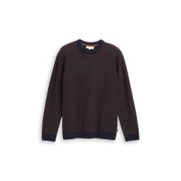 TOM TAILOR Pulover maro coniac / negru