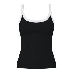 PIECES Top 'PCMay' negru / alb