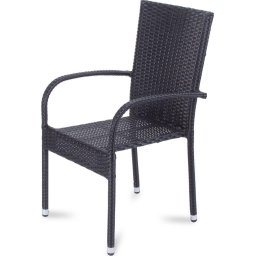 Scaun de gradina Polyrattan, Negru