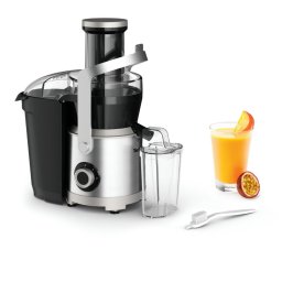 Storcator Storcator de fructe si legume Tefal Nutri XXL ZE660D10, 1000 W, 2 trepte de viteza, sistem antipicurare, recipient pentru pulpa 2.2 L , recipient pentru suc 0.8 L, negru & argintiu