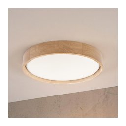 Brilagi - Plafonieră LED MANAROLA PLAIN, 24W, 230V, 3000K, diam. 41 cm, stejar
