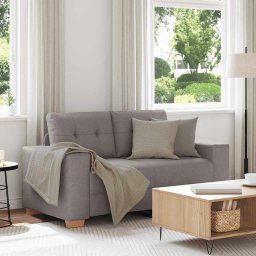 Canapea extensibila cu doua locuri, gri taupe, 160x77x82 cm, material textil GartenMobel Dekor