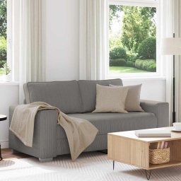 Canapea extensibila gri deschis 180x77x82 cm, material catifea reiata GartenMobel Dekor