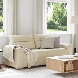 Canapea cu 2 locuri, crem, 180x81x84 cm, piele ecologica GartenMobel Dekor