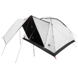 Cort de Camping cu acoperis Alb Blackout 335 x 275 x 180 cm GartenMobel Dekor