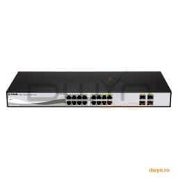 D-Link, Smart Switch 6 porturi 10/100/1000 Gigabit PoE, 2 porturi combo, Smart, Switching capacity 2