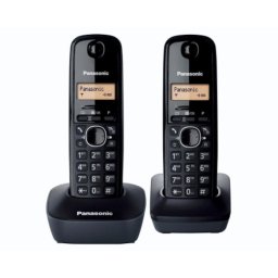 Telefon DECT fara fir Panasonic Twin KX-TG1612FXH, 2 receptoare, Caller ID, Negru