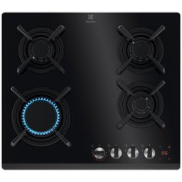Plita incorporabila Electrolux KGG643753K, Gaz, 4 arzatoare, Aprindere electrica, Gratare fonta, Timer electronic, Conectivitate hota, 60 cm, Negru