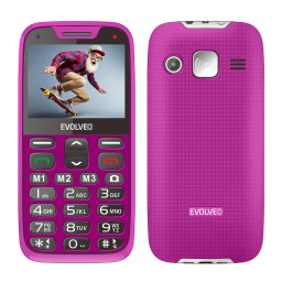 Telefon mobil Evolveo EasyPhone XR, pentru seniori cu suport de incarcare, 32 MB, 2G, Roz