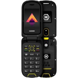 Telefon Mobil Hammer Bow LTE 4G Flip, Dual SIM, 48 MB RAM, 128 MP, 2.4 inch, 2MP, 1200mAh, Negru