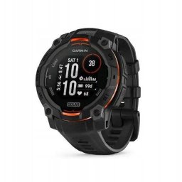 Ceas inteligent Garmin Instinct 3, 45mm, Solar, curea neagra, Negru