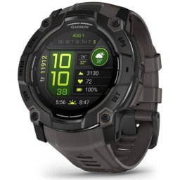 Ceas inteligent Garmin Instinct 3, 50mm, Solar, cu curea Charcoal, Negru