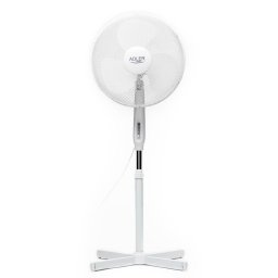 Ventilator cu picior Adler AD 7305, diametru 40 cm, 3 setari de viteza, baza stabila, putere niminala 45 W, putere maxima 90 W, Alb