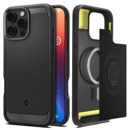 Husa Spigen Apple iPhone 16 Pro Rugged Armor Negru