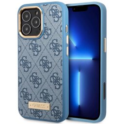 Husa Guess Apple iPhone 16 Pro 4G Logo Plate Albastru