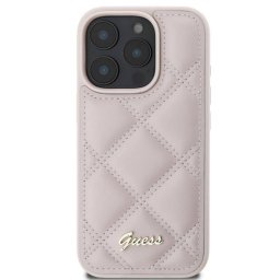 Husa Guess Apple iPhone 16 Pro Quilted Metal Logo Roz