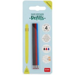 Set 4 rezerve de pix cu gel Legami, diverse culori