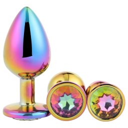 Dreamtoys Gleaming Love - set de dopuri anale cu pietre prețioase (multicolor)