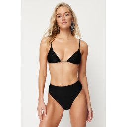 Trendyol Black Triangle High Waist High Leg Regular Bikini Set