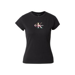 Calvin Klein Jeans Tricou 'Slim Monogram - Pride' turcoaz / roz / negru / alb
