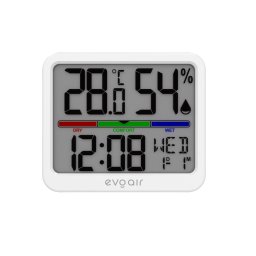 higrometru si termometru digital, evoair sentimini, indicator umiditate si temperatura, data si ora, alb