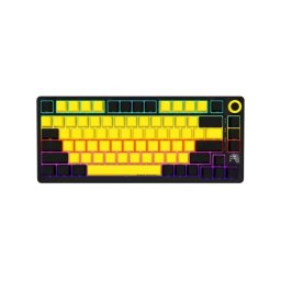 LORGAR KBP7075W PRO Tastatură mecanică de gaming wireless, neagră/galbenă, US