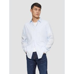 Camasa barbati cu maneca lunga, din bumbac, croiala Regular fit, Albastru deschis (SELECTATI MARIMEA: XL)