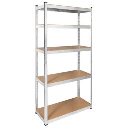 Raft metalic de depozitare cu 5 polite MDF reglabile, 875 kg, Rebel RB-1250