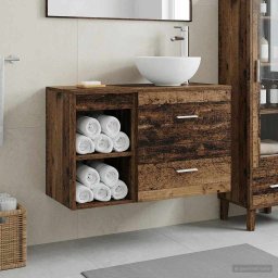 Set de mobilier pentru baie 2 pcs Lemn vechi Lemn prelucrat GartenMobel Dekor