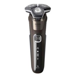 Aparat de barbierit Aparat de barbierit Seria 5000 S5886/30, barbierit umed si uscat, tehnologie SkinIQ, fara fir, capete flexibile 360°, display LED, senzor Power Adapt, lame auto-ascutire, lama de tuns integrata, 60 min, toc transport, Maro