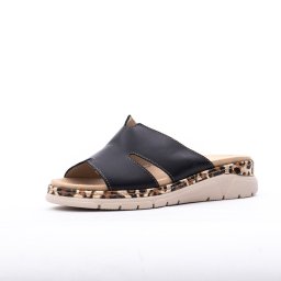 Papuci dama din piele naturala, Suave SU12521VT MOSTAR 01-N, negru