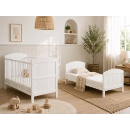Patut din lemn masiv, transformabil pentru bebe si junior, hampton 140 x 70 cm