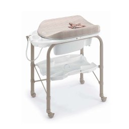 Masa de baie pliabila cu saltea de infasat si cadita anatomica , cambio deluxe, alb (0, 11 kg)