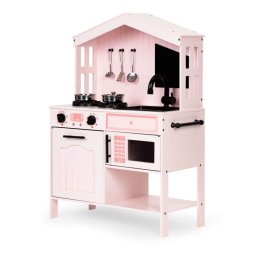 Bucatarie din lemn pentru copii cu cuptor, plita, microunde si accesorii