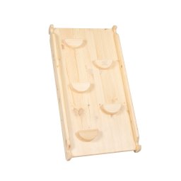 Tobogan si perete de catarare 2 in 1 din lemn natural , meowbaby