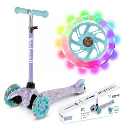Trotineta copii 3 roti kidwell uno kitty, ultra usoara 1.8 kg, roti led, reglabila, 3+ ani