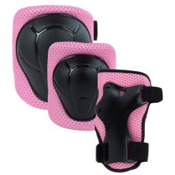 Set de protectie kidwell trix, genunchiere, cotiere si palme, marime s, 25-50 kg, pink