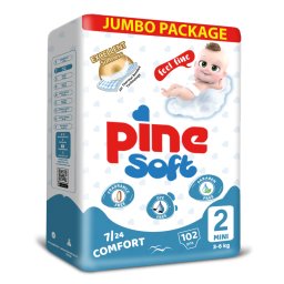 Scutece pentru bebelusi pine soft - pachet jumbo - pine mini 3-6 kg x 102 buc