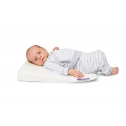 Perna din spuma t18, antiregurgitare pentru bebelusi, plan inclinat, husa detasabila silver, efect antimicrobian superior, 60x36 cm