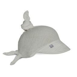 Sepcuta de soare 6 luni - 6 ani reglabila din bumbac muselina cu cozoroc pentru protectie, grey