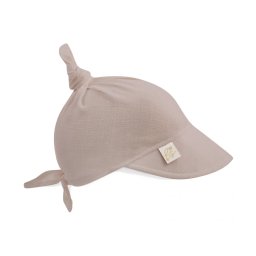 Sepcuta de soare 6 luni - 6 ani reglabila din in si vascoza cu cozoroc pentru protectie, dark beige