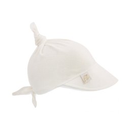 Sepcuta de soare 6 luni - 6 ani reglabila din in si vascoza cu cozoroc pentru protectie, iniana white